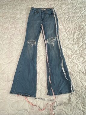 Levi's Blue Distressed Flare Jeans